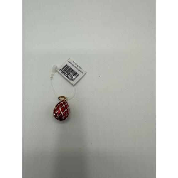 Red Gold Trellis Faberge Egg Pendant 1 1/8” - Picture 4 of 4